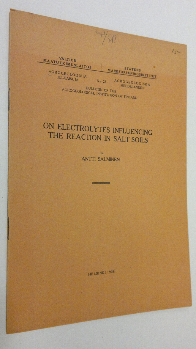 Antti Salminen : On electrolytes influencing the reaction...