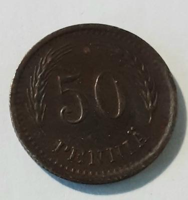 50 pennin 1942 kuparikolikko