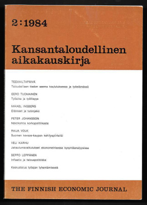 Kansantaloudellinen aikakauskirja 2 / 1984