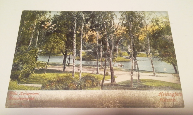 Helsinki - Kaisaniemi. Kulkematon värikortti 1900-luku