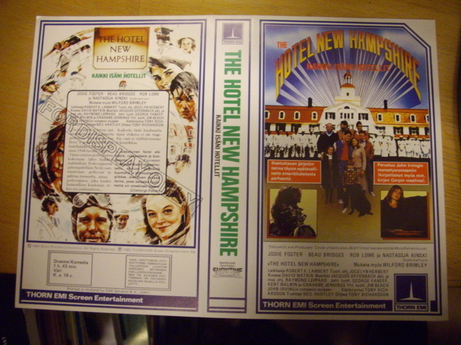 Vhs kansiperi Fix - THE HOTEL NEW HAMPSHIRE -KAIKKI ISÄNI...