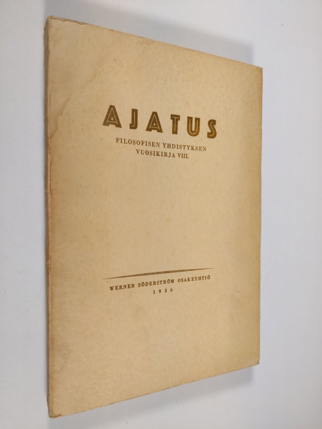 Ajatus 8 : filosofisen yhdistyksen vuosikirja