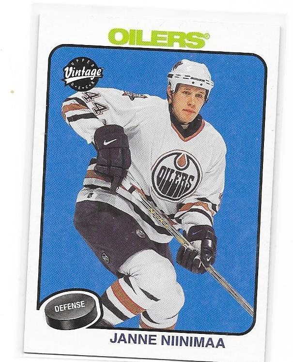 2001-02 UD VIntage #101 Janne Niinimaa Edmonton Oilers