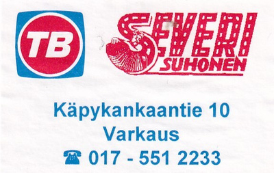 Varkaus, Severi Suhonen. TB, Tulitikkuetiketti.  e178