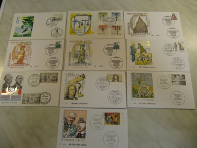FDC Saksa 10 kirjettä 1976-1993.