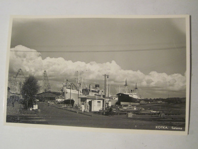 VANHA Postikortti Kotka Satama 1950-l Alkup.Mallikappale