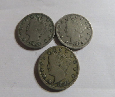 USA Liberty Nickel 3 kpl