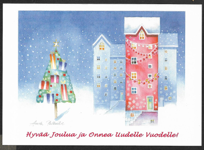 Paketteja kuusessa ja taloja - Anita Polkutie