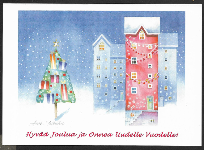 Paketteja kuusessa ja taloja - Anita Polkutie