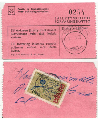 1965 Eurooppa postiautoaseman säilytyskuitilla