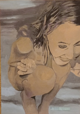 X  (43 cm x 60 cm  akryylimaalaus paperille)