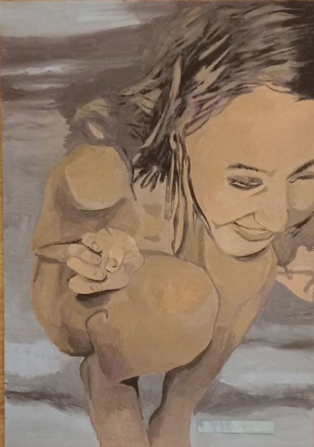 X  (43 cm x 60 cm  akryylimaalaus paperille)