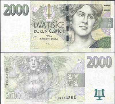 Tshekki 2000 Korun v.2007 (P-26d) UNC