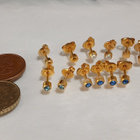 Vintage Amerikalainen Gold double korvakorut kivillä - pikkukuva 3