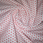 Punavalkoinen polka dot trikoo 150x160cm - pikkukuva 2