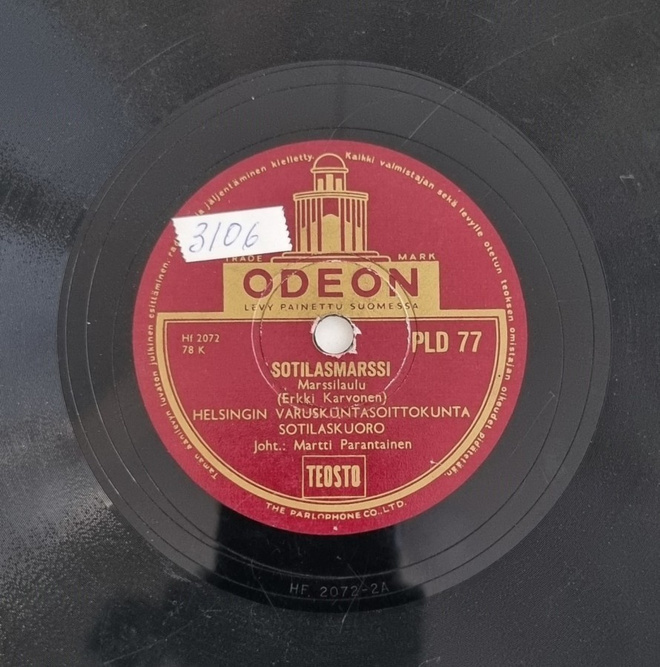 Savikiekko 1953 - Hgin Varuskuntasoittokunta - Odeon PLD 77