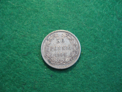 50 penniä 1908 - hopeaa