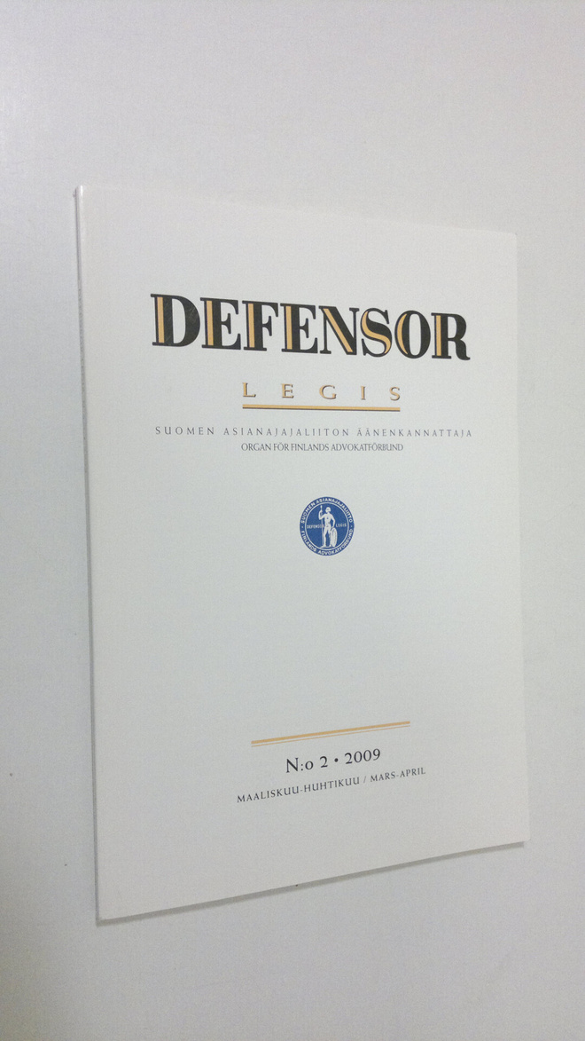 Defensor legis N:o 2/2009 : Suomen asianajajaliiton äänen...