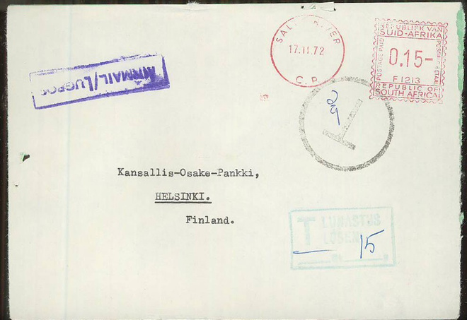 1972 lunastuslähetys Etelä-Afrikasta