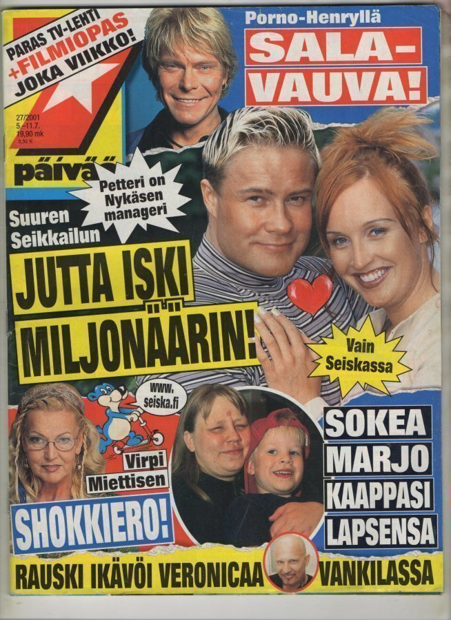 7-Päivää n:o 27 2001 Miss Suomi. Jutta & Petteri. Mariah.