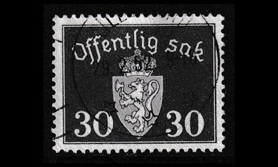 Norja 56 o Virkamerkki 30 öre harmaa (1946)