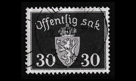 Norja 56 o Virkamerkki 30 öre harmaa (1946)