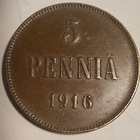 5 penniä 1916. - pikkukuva 1