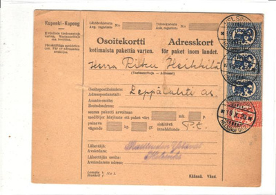 OSOITEKORTTI HELSINKI -LEPPÄLAHTI