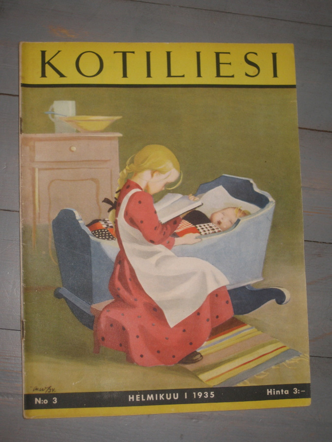 Kotiliesi ,helmikuu I / 1935  , kansi M. Wendelin