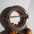 Aarikka vintage rintakoru 12 cm - ruskeat puuhelmet - pikkukuva 2