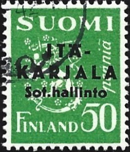 1941 I-K Musta lisäpainama 50 p leimattu terävä A LaPe 1 II