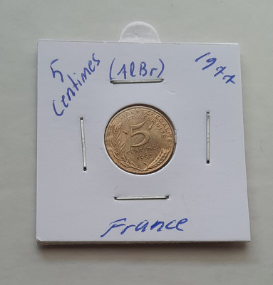 Ranska 5 centimes (AlBr), 1977