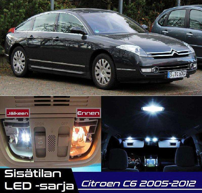 Citroen C6 Sisätilan LED-sarja 23-osainen