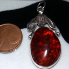ISO Vintage, Hopea Meripihka riipus baltic Amber - pikkukuva 4