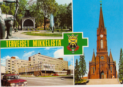 MIKKELI, St. Michel : 3-kuva ja vaakuna, kulk. -80