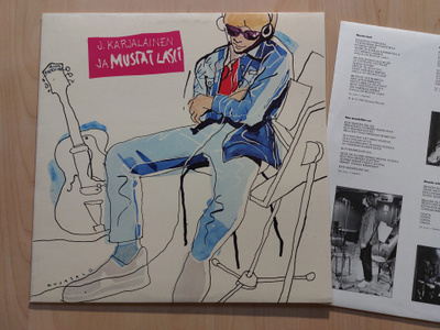 J.KARJALAINEN – JA MUSTAT LASIT orig. FIN  1981      LP   KO