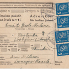 1945 Kotimaisen paketin os.kortti Suomusjärveltä>Puolankaan - pikkukuva 1