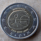 2 € Nederland Alankomaat Hollanti EMU 10 vuotta 2009 - pikkukuva 1