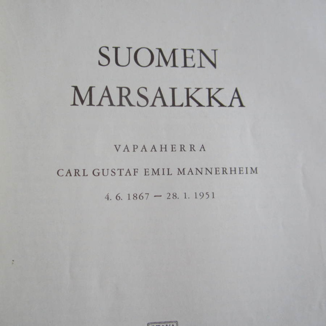 Suomen Marsalkka Vapaaherra Carl G E Mannerheim