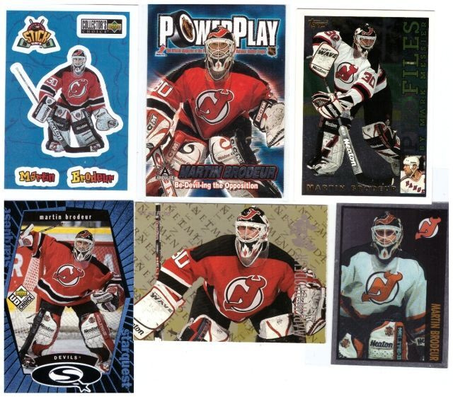 6 x MARTIN BRODEUR Devils, Erikois Ym. Kortteja