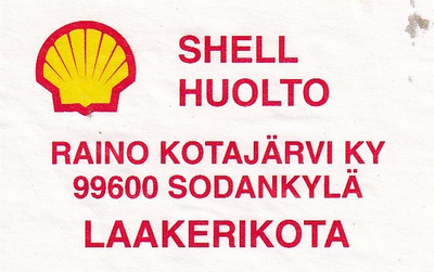 Sodankylä. Raino Kotajärvi Ky,  SHELL - Huolto.    s8/3