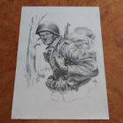 Jatkosota Suomalainen Sotilas Sotapiirros Lindeberg 1942 - pikkukuva 1