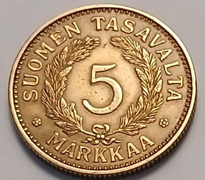 Alumiinipronssi 5 markka vuodelta 1932.