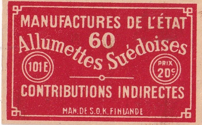 Allumettes Suodoises , MaN. de. SOK Finlande b509