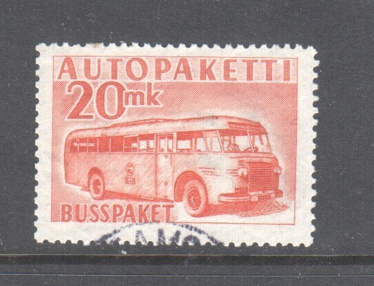 1958 20 mk autopakettimerkki leimattuna