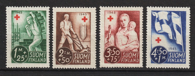 1945 PunaisenRistin merkkisarja leimaamattomana**
