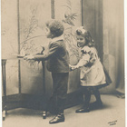 Tyttö  ja poika -vanha Carte Postale - pikkukuva 1