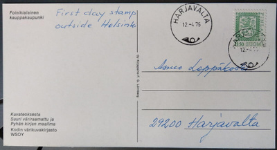 Leijonamallin 1975 varhaisleimaus Harjavalta-loistona 1976