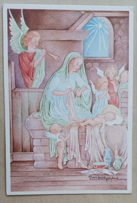 Marie-Louise Höglund: Maria, Jeesus-lapsi, enkeleitä, ei p.
