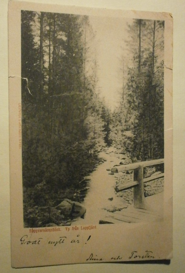 Lapväärtti, Sågkvarnsängsbäck, silta yli puron, p. 1903